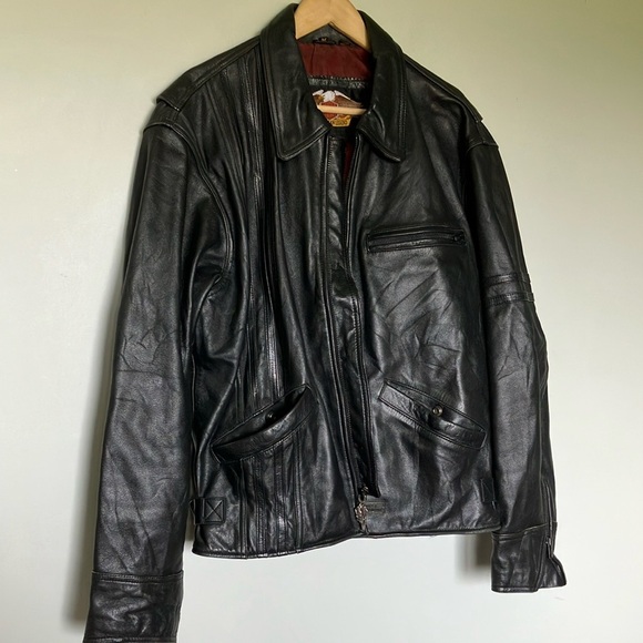 Harley-Davidson Black Leather Biker Jacket - Picture 7 of 10